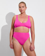 Plunge Top D (36DD, Size L) + Hi Hi Bottom - Hot (Size L)