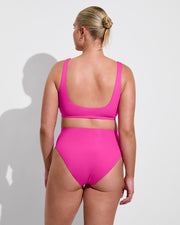 Plunge Top D (36DD, Size L) + Hi Hi Bottom - Hot (Size L)
