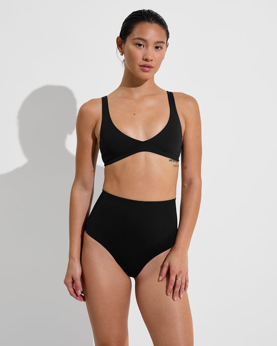 Plunge Top + Hi Tide Bottom - Jet (Size S)
