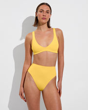 Plunge Top + Hi Hi Bottom - Mango (Size S)