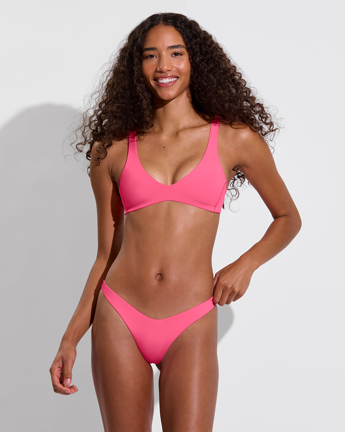 Plunge Top + Backside Thong - Zinc (Size S)