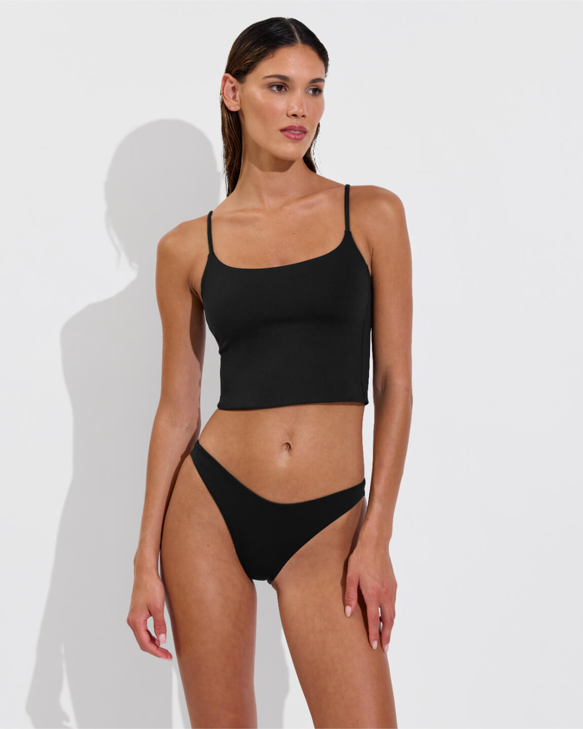 Pool Days Tankini + Dip Bottom - Jet (Size S)