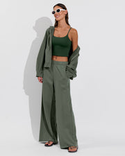 Pool Days Tankini - Palm (Size S) + Beach Side Hoodie (Size S/M) + Homerun Pant - Agave (Size S)