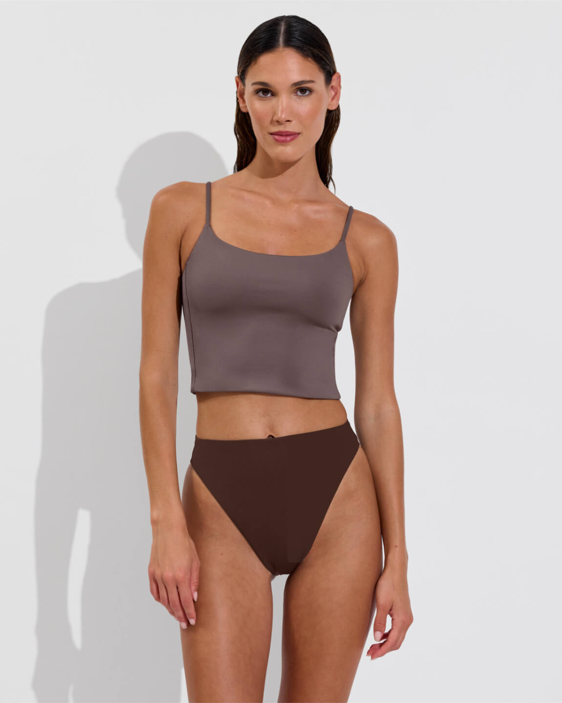Pool Days Tankini - Stormy + Super Hi Hi Bottom - Cold Brew (Size S)