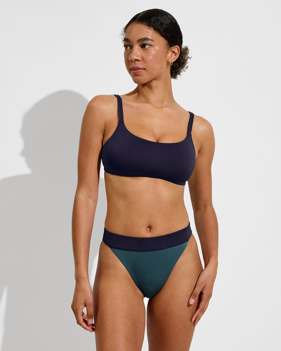 Pool Days Top D+ (32D, Size S) - Sprint + Beach Break Bottom - Deep End / Sprint (Size S)