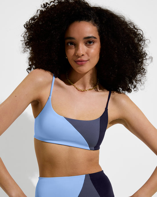 Pool Days Top + Hi Hi Bottom - Blue Skies / Varsity / Sprint (Size S)