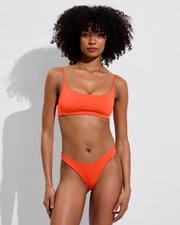 Pool Days Top + Backside Thong - Aperol (Size S)