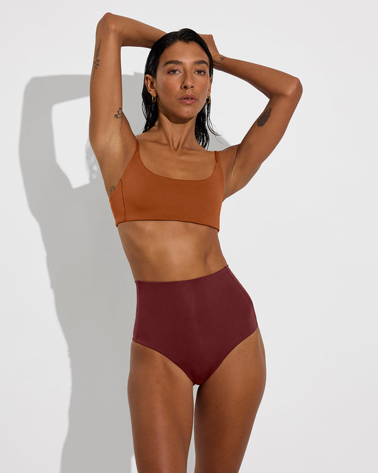 Pool Days Top - Bronze + Hi Tide Bottom - Jam (Size S)