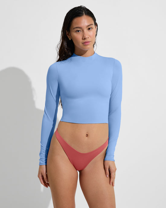 Rays Long Sleeve Top - Blue Skies + Backside Thong - Camp (Size S)
