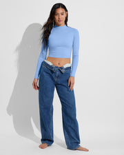 Rays Long Sleeve Top - Blue Skies (Size S)