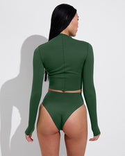 Rays Long Sleeve + Hi Hi Bottom - Tropics (Size S)