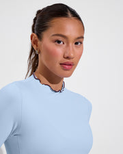 Rays Long Sleeve Top *Long *Wavy - Blue Skies / Jam (Size S)