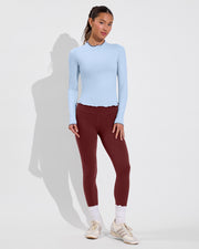Rays Long Sleeve Top *Long *Wavy - Blue Skies / Jam + Super Moves Tight - Jam (Size S)