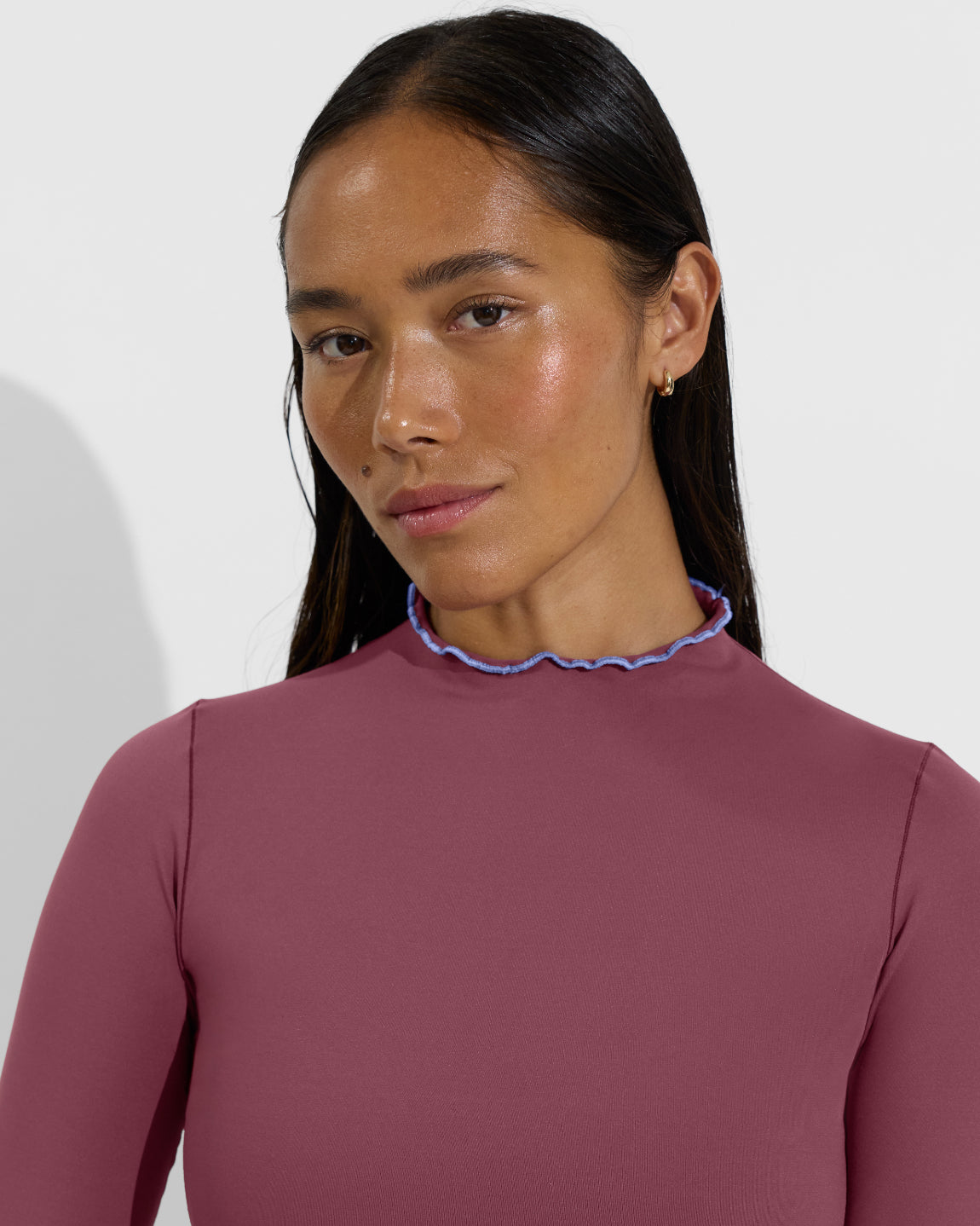 Rays Long Sleeve Top *Long *Wavy - Desert Plum / Riptide (Size S)
