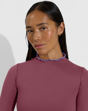 Rays Long Sleeve Top *Long *Wavy - Desert Plum / Riptide (Size S)