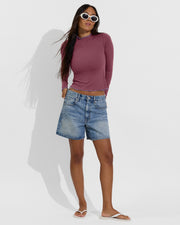 Rays Long Sleeve Top *Long *Wavy - Desert Plum / Riptide (Size S)