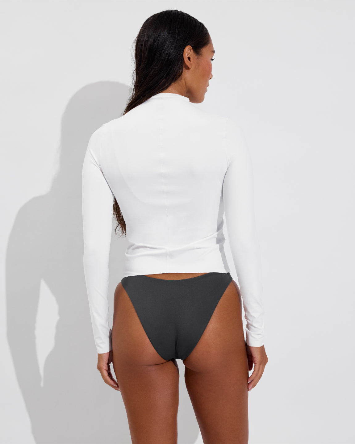 Rays Long Sleeve Top *Long - Coconut + Dip Bottom - Eclipse (Size S)