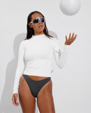Rays Long Sleeve Top *Long - Coconut + Dip Bottom - Eclipse (Size S)