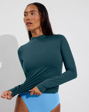 Rays Long Sleeve Top *Long - Deep End + Hi Hi Bottom - Point Break (Size S)
