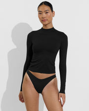 Rays Long Sleeve Top *Long + Dip Bottom - Jet (Size S)