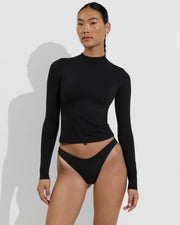 Rays Long Sleeve Top *Long + Dip Bottom - Jet (Size S)