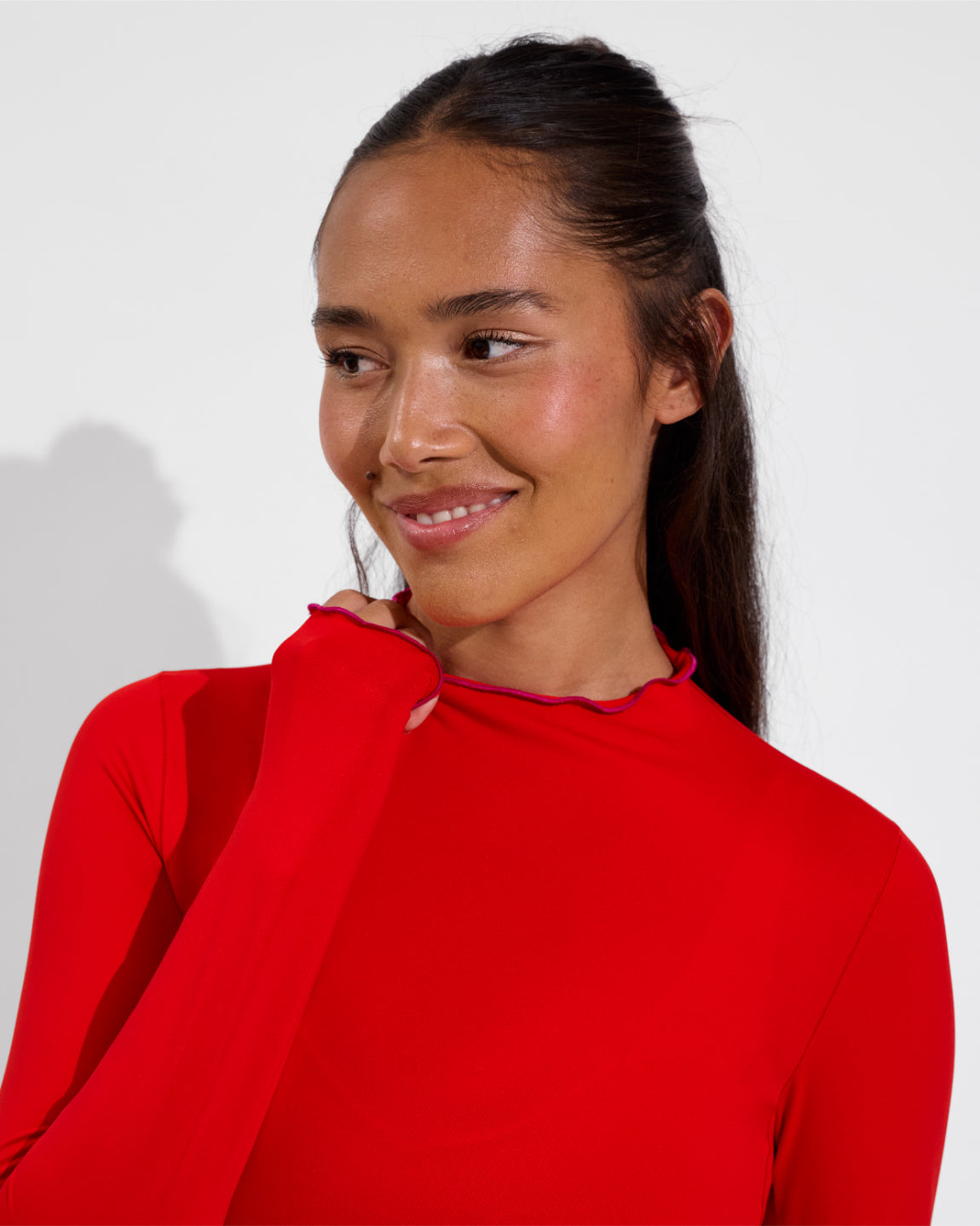 Rays Long Sleeve Top *Long *Wavy - Sweet Chili Heat / Hot (Size S)