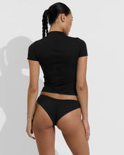 Rays Short Sleeve Top *Long + Halfmoon Bottom - Jet (Size S)