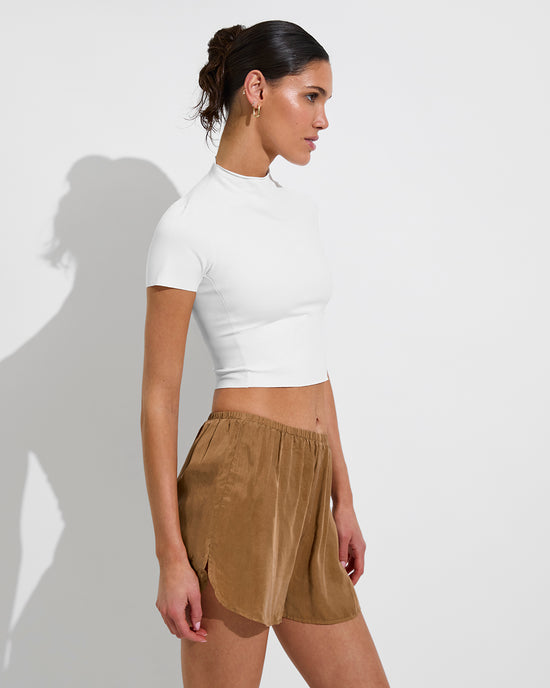 Rays Short Sleeve Top - Coconut + Breeze Short - Tan Lines (Size S)