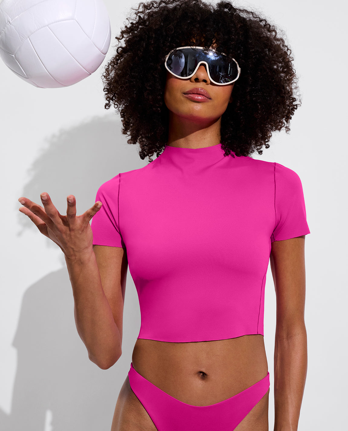 Rays Short Sleeve Top + Dip Bottom - Hot (Size S)
