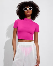 Rays Short Sleeve Top + Dip Bottom - Hot + Day Trip Pant - Sheer Stripe: Coconut (Size S)