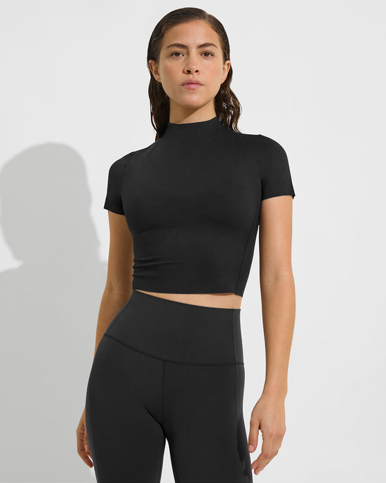 Rays Short Sleeve Top + Super Moves Tight - Jet (Size S)