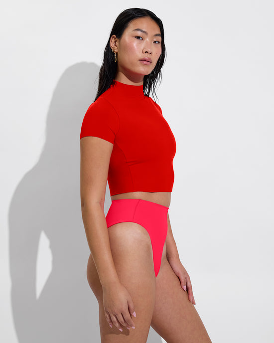 Rays Short Sleeve Top - Sweet Chili Heat + Hi Hi Bottom - Rescue (Size S)