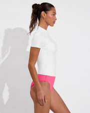 Rays Short Sleeve Top *Long - Coconut + Hi Tide Bottom - Zinc (Size S)