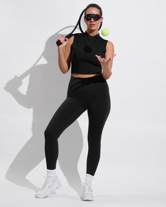 Rays Sleeveless Top + Super Moves Tight - Jet (Size S)