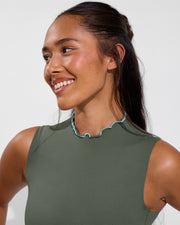 Rays Sleeveless Top *Long *Wavy - Agave / Drift  (Size S)