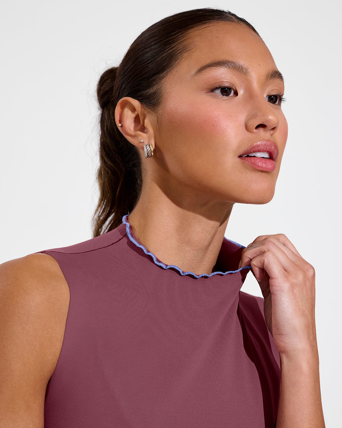 Rays Sleeveless Top *Long *Wavy - Desert Plum / Riptide (Size S)