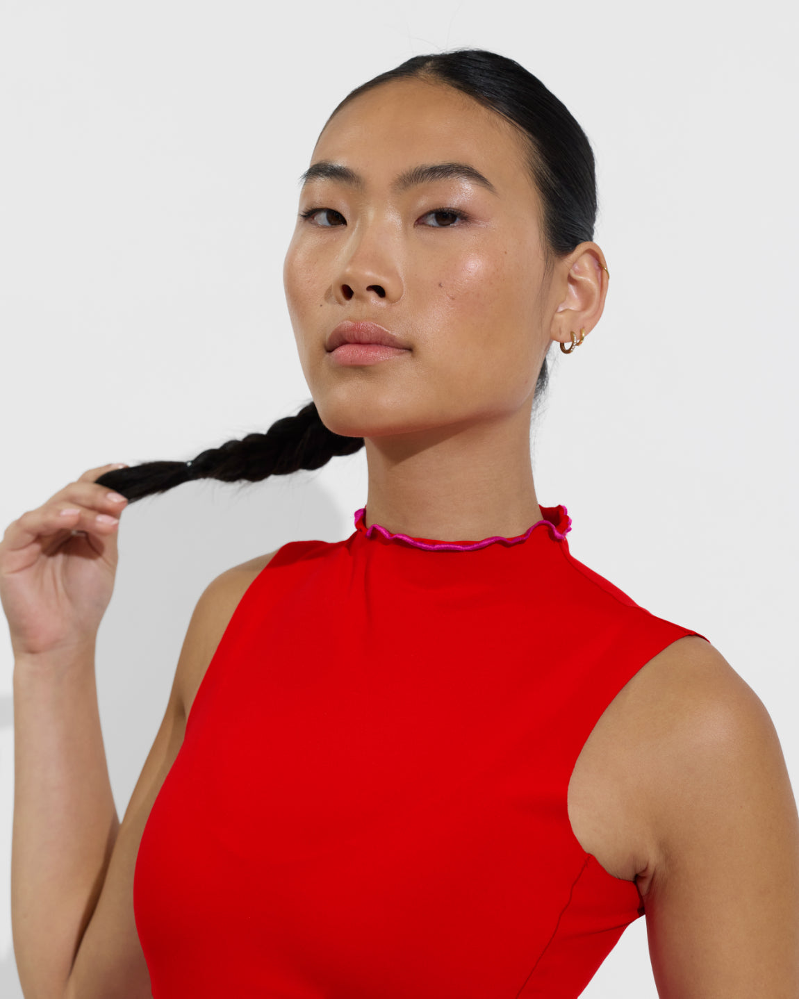 Rays Sleeveless Top *Long *Wavy - Sweet Chili Heat / Hot (Size S)