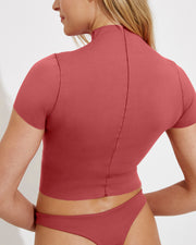 Rays Mockneck Top + Backside Thong - Camp (Size S)