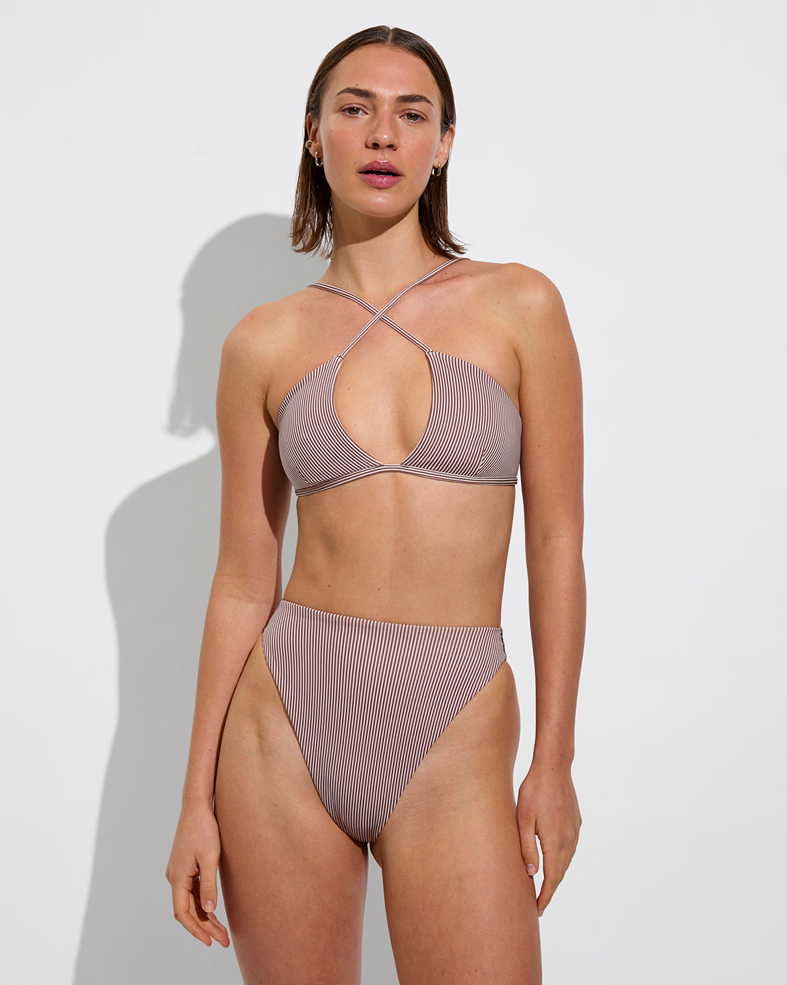 Reef Top + Super Hi Hi Bottom - Tiki / Holiday Stripe (Size S)