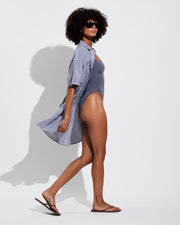 Retreat Suit - Varsity (Size S) + Getaway Mini Dress - Gingham: Varsity / Coconut (Size S/M)