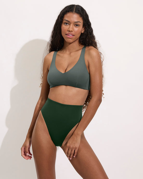 Sunday Top + (32DDD) - Agave + Hi Hi Bottom - Palm (Size S)