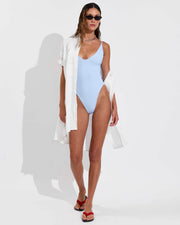 Saturday Suit - Blue Skies (Size S) + Getaway Mini Dress - Coconut (Size S/M)