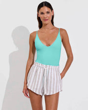 Saturday Suit - Drift (Size S) + Getaway Short 2.5 - Beach / Coconut (Size S)