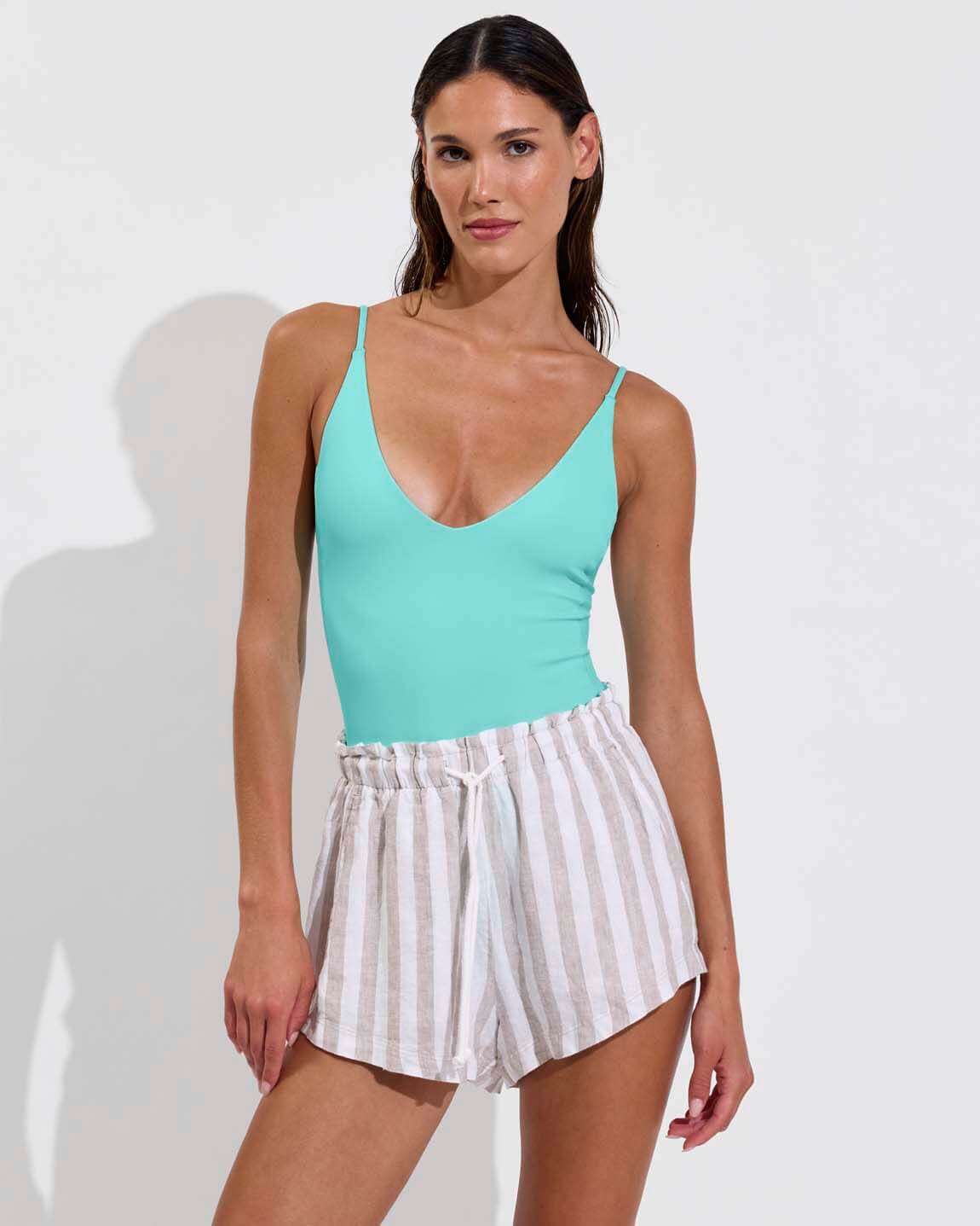 Saturday Suit - Drift (Size S) + Getaway Short 2.5 - Beach / Coconut (Size S)