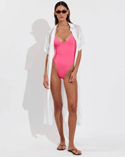 Saturday Suit - Zinc (Size S) + Getaway Shirt Dress - Sheer Stripe: Coconut Stripe (Size S/M)