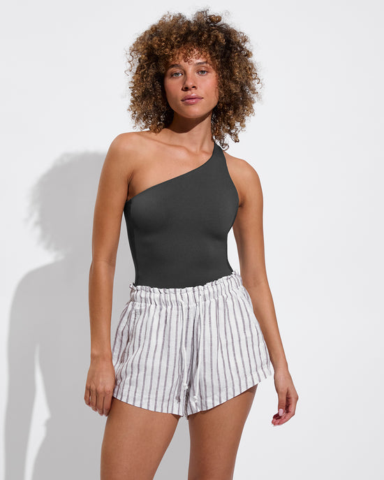 Shoreline Suit - Eclipse + Getaway Short - Classic Stripe: Stormy/Coconut (Size S)