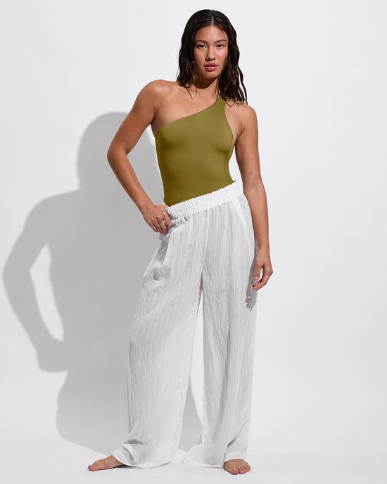 Shoreline Suit - Wild + Day Trip Pant *Sheer Stripe - Coconut (Size S)