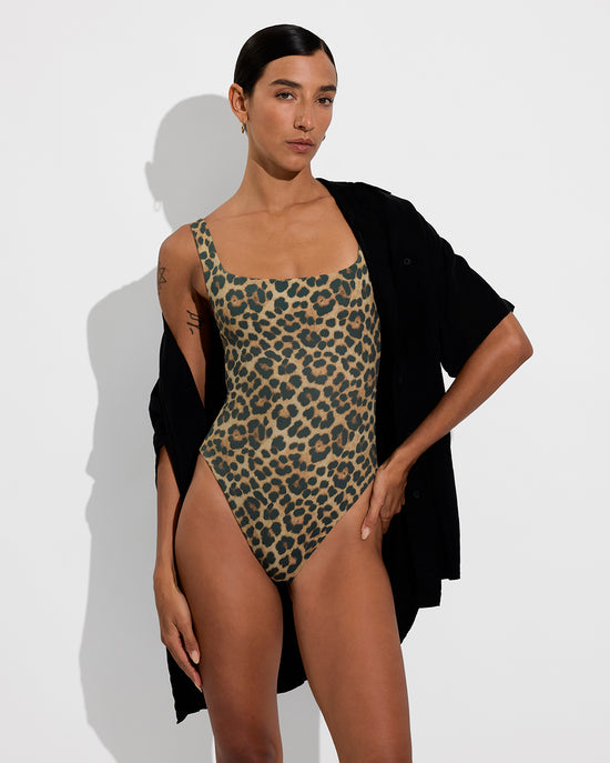 Day Trip Button Down - Jet + Streamline Suit - Brushed Leopard (Size S)