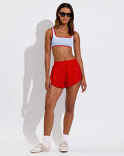 Streamline Top - Blue Skies / Sweet Chili Heat + Day Trip Short - Sweet Chili Heat (Size S)