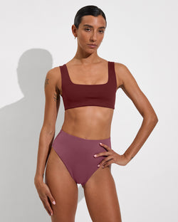 Streamline Top - Jam + Hi Hi Bottom - Desert Plum (Size S)